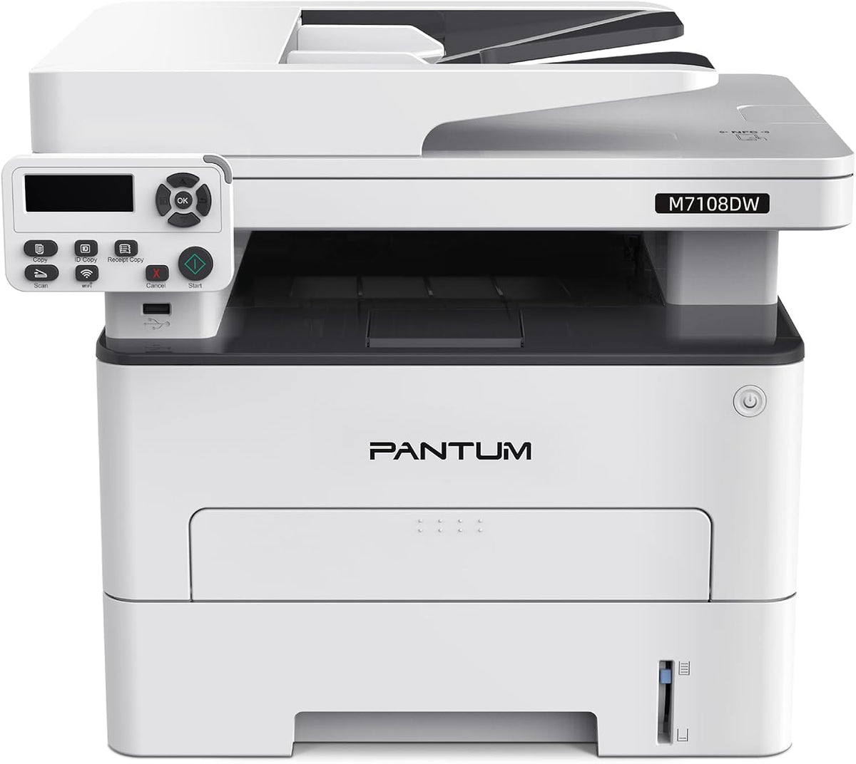 PANTUM Laserdrucker, Schwarz/Weiß, M7108DW Multifunktionsgerät, Drucker Scanner Kopierer, WLAN/USB/Ethernet, Schwarz Weiss