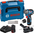 Bosch Professional Akkuschrauber, 3.0 Ah, 12 V, Blau/Schwarz/Rot, System Akku-Bohrschrauber GSR -35 FC - FlexiClick System