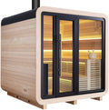 AWT AQART WATER TECHNOLOGY Kaminofen, Holz/Schwarz, Sauna THE CUBE X2 Hemlock/225x225/Harvia Holzofen