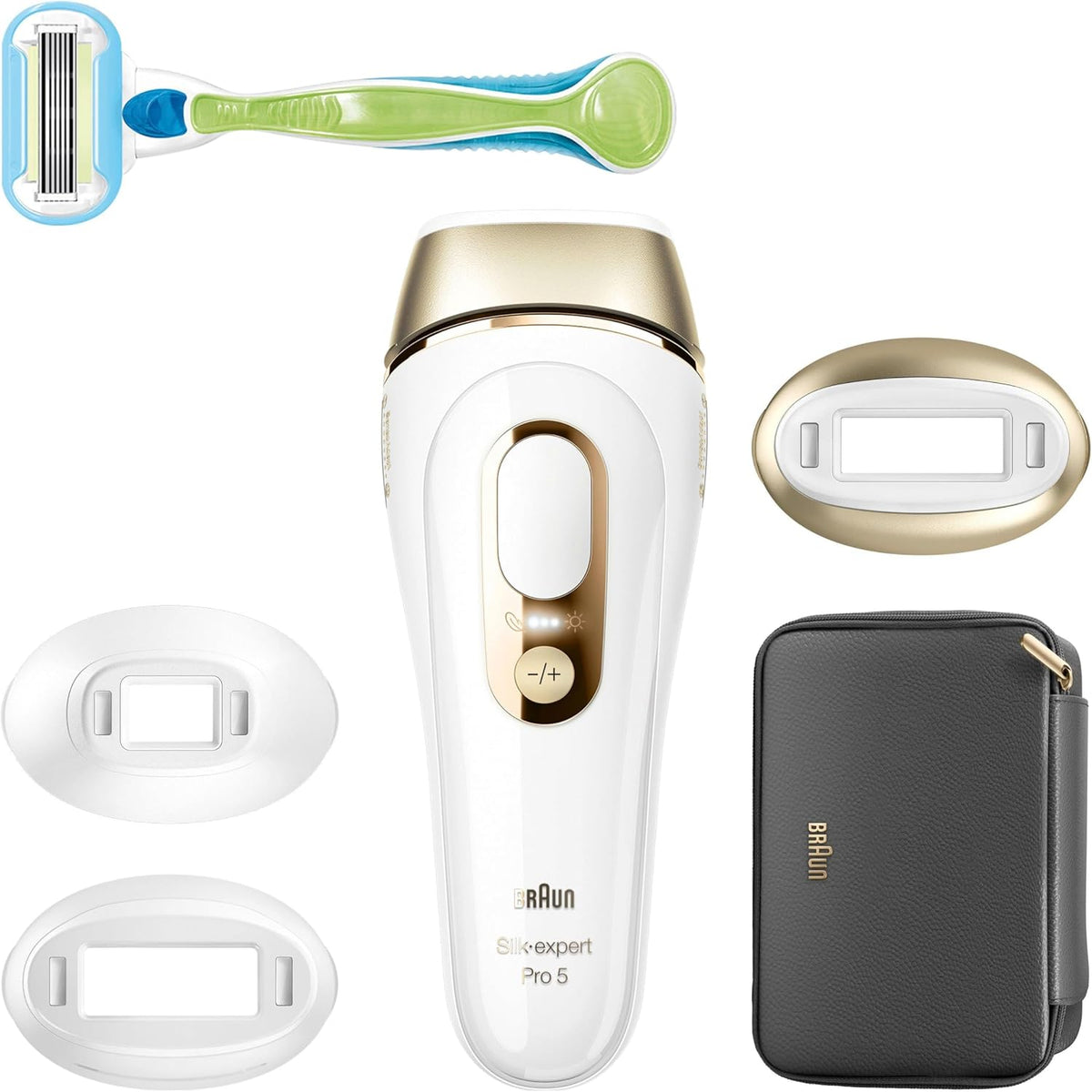 Braun Systeme, Braun/Gold, IPL Silk-Expert Pro 5 PL5242 Haarentfernung für Zuhause, Weiß/Gold, Alternative zur Laser-Haarentfernung