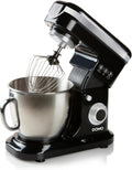 DOMO Universalküchenmaschinen, 1200 W, 6l, Schwarz/Silber, DO1023KR Küchenmaschine - 8 Stufen - Mit Pulsfunktion
