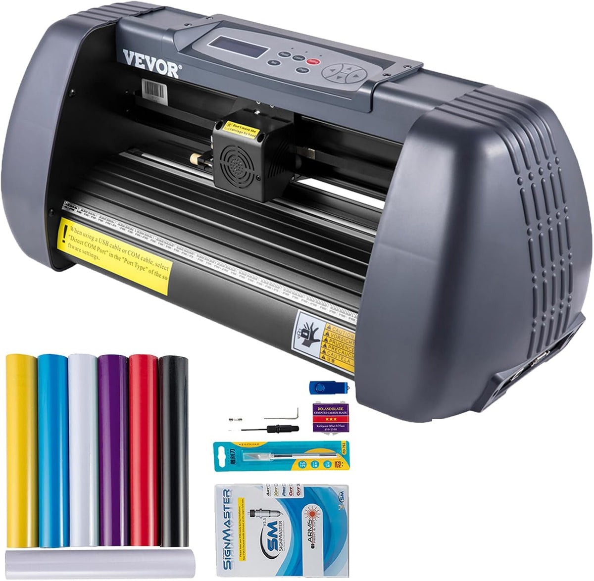 VEVOR Plotter, 375 mm, Grau, Vinyl Schneide Papiereinzug, Folien Drucker Vinyl Schneiden Set, Unterstützt DM/PL