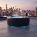 Wellness Point Badewannen mit Sprudelfunktion, 204x204x70 cm, Schwarz, MSpa Whirlpool Aurora, LED-Beleuchtung, UVC+ Desinfektion