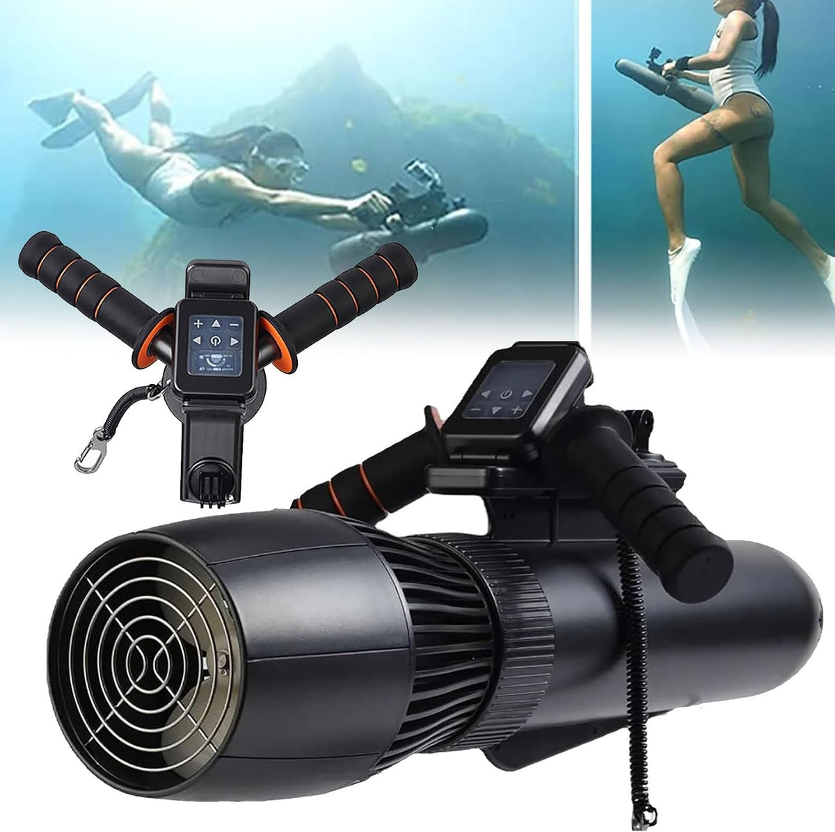 XDLYWUZIQ SUP-Board, Weiß, Tragbarer Kajak-Booster, 130 Minuten Bürstenloses Unterwasserstrahlruder-Set, 10 Km/H Elektrischer Unterwasser-Seescooter
