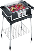 SEVERIN Elektrogrill, Schwarz, SENOA BOOST S mit Standuntergestell, Standgrill mit schnellem Grillstart bis 500 °C