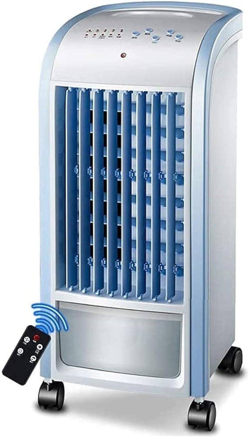 Turmventilator, Weiß, Tragbarer Verdunstungskühl mit Fernbedienung, Schlafzimmer, Studentenwohnheim oder Büro