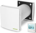 JESSP Lüftungsgebläse, 160 mm, Weiß/Schwarz, Eco Smart DZ Easy+ Wohnraumlüftung inkl. Controller, 97% Wärmerückgewinnung