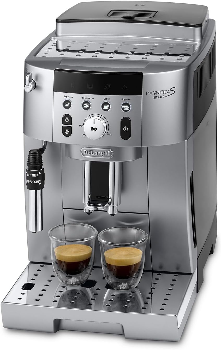 De'Longhi Kaffeevollautomat, Silber/Schwarz, Magnifica S Smart ECAM250.31.SB, Automatische Kaffeemaschine mit Milchaufschäumer