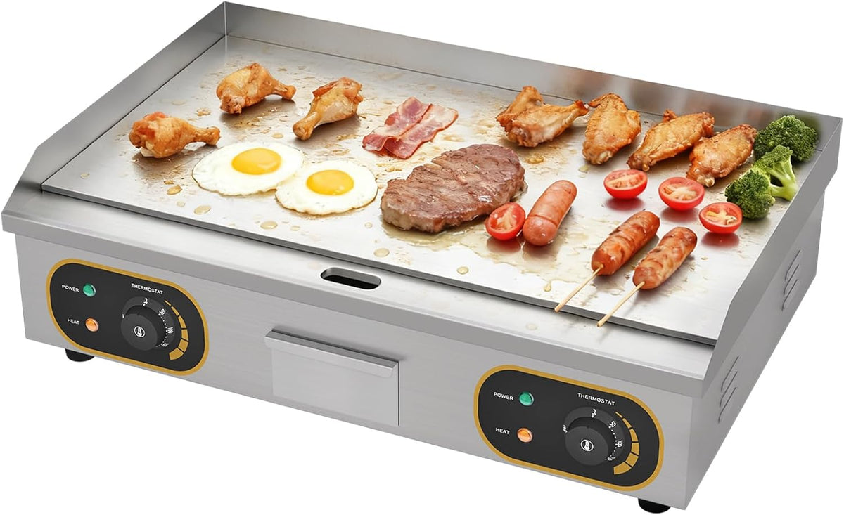 MOOTACO Elektrogrill, 73 cm, Schwarz, Elektrische Grillplatte Gastro Profi