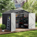 Gerätehaus UDPATIO, 250 x 184 x 193 cm, 7 m, Dunkelgrau, Metall Gartenhaus mit ³, Pultdach - für den Außenbereich
