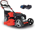 Scheppach Rasenmäher, 65 Liter, 53 cm, schwarz/rot, Benzin MS225-53E mit E-Start, Radantrieb, Schnittbreite, 7-fache Schnitthöhenverstellung