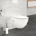 LuxeBath Einteilige Toiletten, 54 cm, Weiß, Wand WC Spülrandlos mit Bidet-Funktion, Tiefspüler Keramik Hänge WC