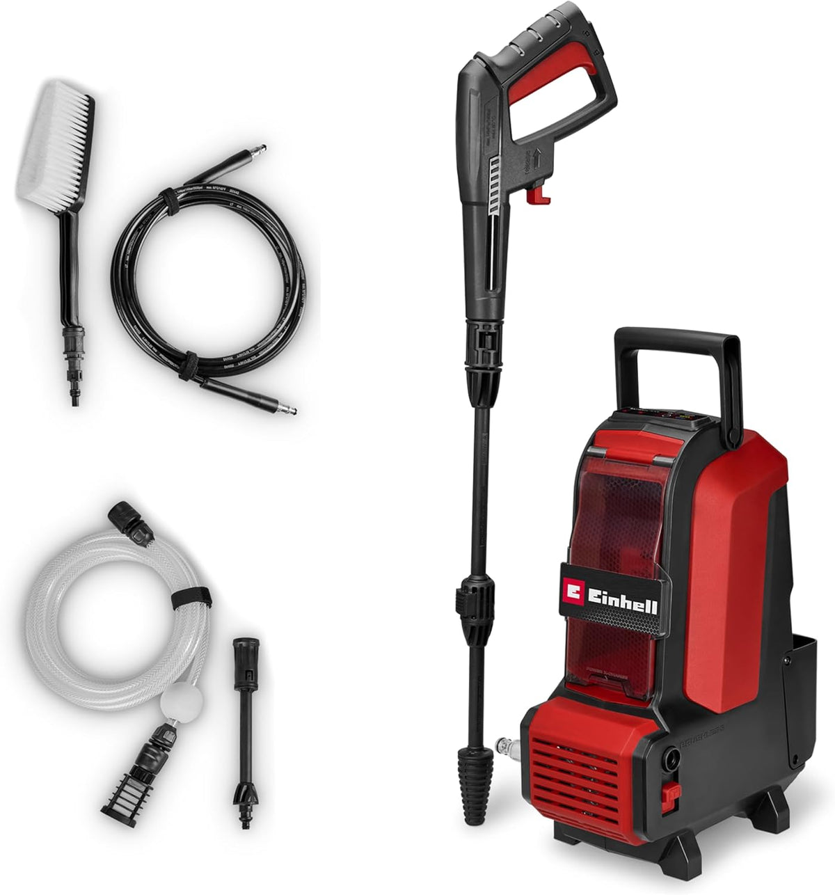 Einhell Hochdruckreiniger, 105 bar, 270 L, 36 V, 4 m, schwarz/rot, Akku- HYPRESSO 36/105 Power X-Change (, Hochdruckschlauch