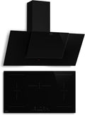Klarstein Kochfeld, 11400 W, 90 cm, Schwarz, HaloSync Induktions mit Dunstabzug, 5 Zonen, Boost, Touch-Slider, Flexzonen