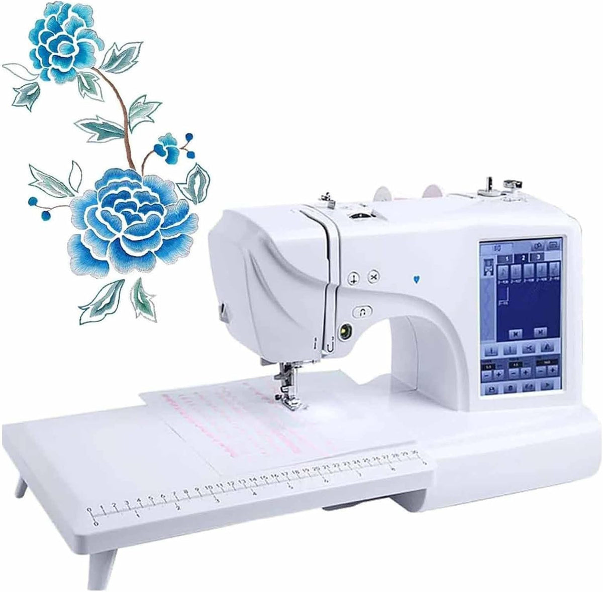 DDZJTPP Stickmaschinen, Grau, Computerisierte Stickmaschine Für Kleidung, Automatische Nähmaschine 4' X 9, 2' Großer Stickbereich