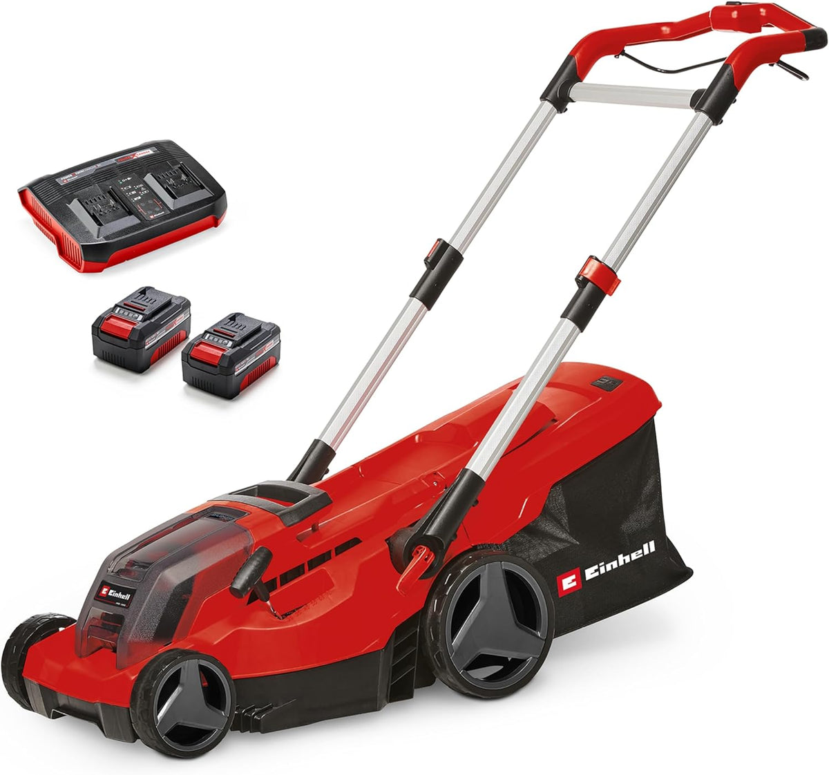 Einhell Rasenmäher, 4,0 Ah, 38 cm, 450 m, 36 V, Rot/Schwarz, Akku- GP-cm 36/450 Kit Power X-Change (, Schnittbreite