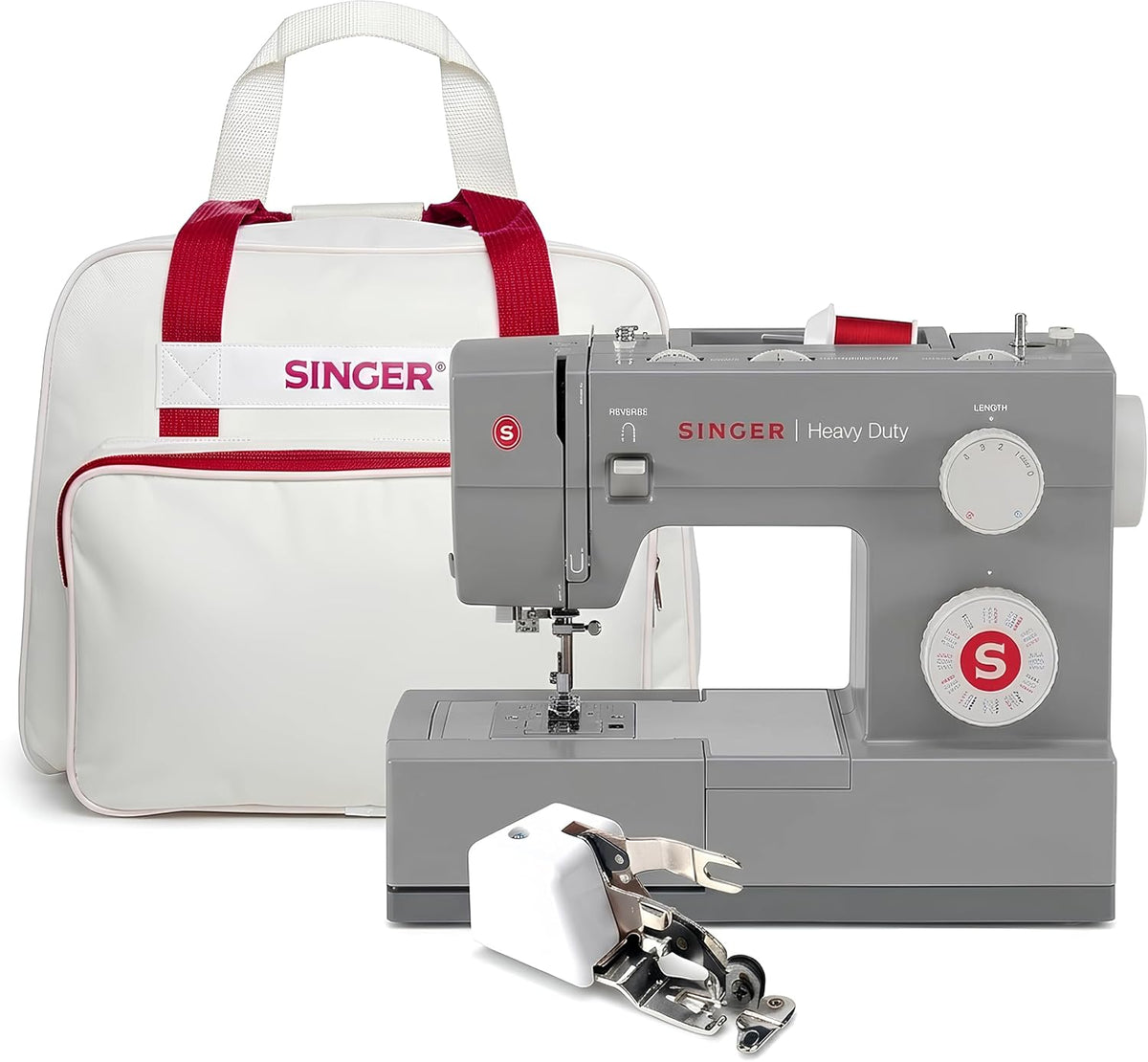 Singer Overlock-Nähmaschinen, Grau, Nähmaschine Heavy Duty 4432 mit Maschinentasche