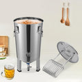 ZNLLQZN Gärbehälter, 32 L/ 7.04 Gal, Silber, Bierbrauset 32 L Bierbrauanlage mit Kühler und Thermometer, für Gärung von Heimischem Bier