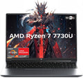 KAIGERR Laptop, Schwarz, 2026 New Light Gaming, Up to 4.5GHz), 16GB RAM 512GB NVMe SSD Windows 11, Radeon RX Vega 8 Graphics