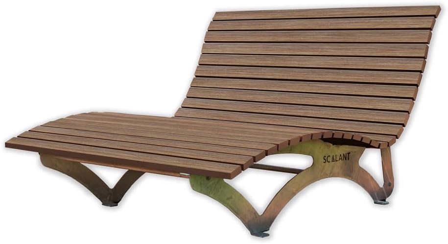 SCALANT Liegen, Grau, Waldsofa Classic, WPC-Latten, für 2-3 Personen, Sonnenliege, Außenliege, Wellenliege, Relaxliege