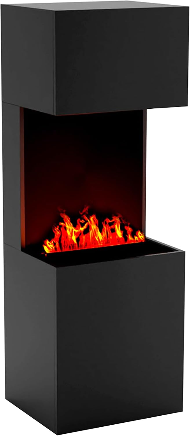 GLOW FIRE Elektrokamin, 60x170x50 cm, Schwarz, Wasserdampf Kamin Beethoven (Standkamin) - mit, Knistereffekt & Fernbedienung