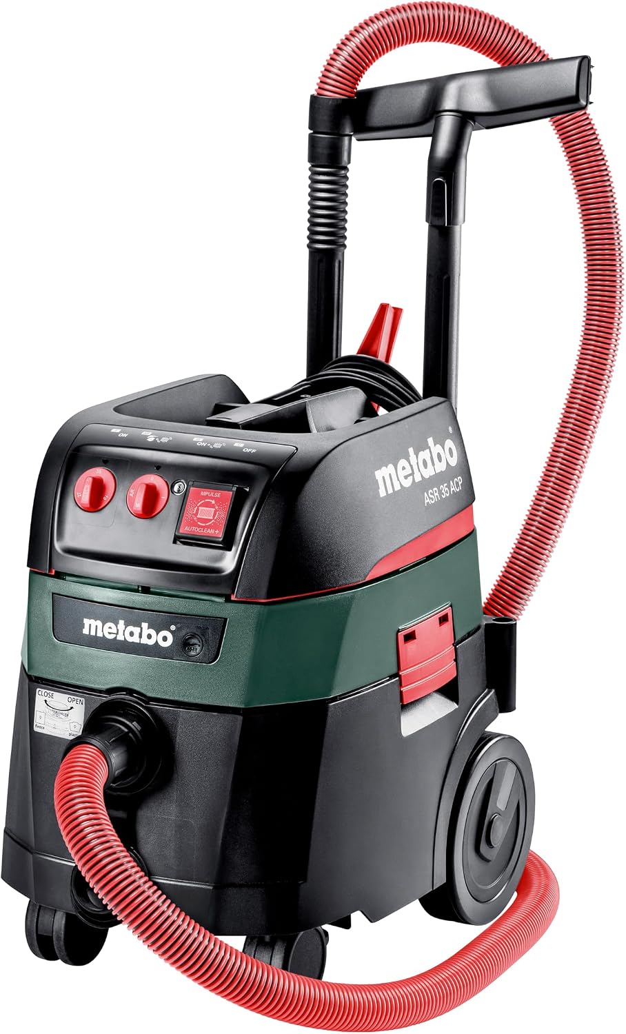 metabo Staubsauger, 35 M, 8 m, schwarz/rot/grün, Allessauger ASR ACP, 602058000, Baustellen- und Werkstatt- mit MPulse-Filterabreinigung