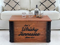 Sofa Uncle Joe´s, Braun, Truhe Whisky Couchtisch mit Stauraum, Truhentisch mit Deckel, Vintage Möbel Shabby Chic aus Massivholz