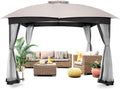 FAB BASED Pavillon, Aschgrau/Schwarz, 3x3m Wasserdicht Stabil Winterfest, Pergola mit massiven Stahlrahmen, UV Schutz