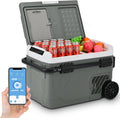 Alpicool Kühlschrank, 230 V, 40 L, 12 V, Grau/Weiß, Kompressor Kühlbox Dual Zone, für Auto Mit APP-Steuerung, Kühlbox Kompressor für Auto
