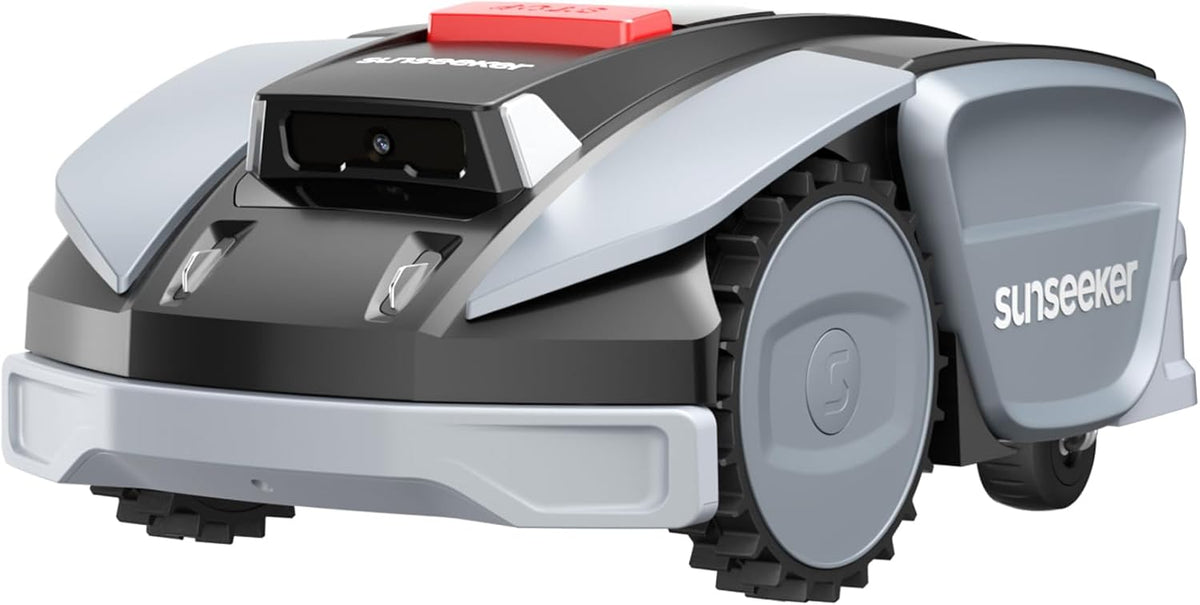 Sunseeker Mähroboter, Schwarz/Grau/Rot, S3 ohne Begrenzungskabel 800㎡, RTK+Vision Rasenmäher Roboter mit KI-unterstützte Kartierung