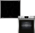 NEFF Kochfeld, 60 x 60 cm, Schwarz, EDX4I0 Herd-Set, Bestehend aus E1CCD2AN4 Herd, EasyClean Reinigung, CircoTherm