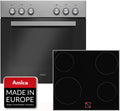 Amica Backofen, 65 Liter, 60 cm, Schwarz/Edelstahl, Einbauherd-Set, Elektro-Herd-Kochfeld-Kombination, mit Grill und Umluft