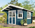 McGaRDEN Gerätehaus, 35 mm, Blau/Weiß, Gartenhaus Holzhaus Blockhaus Schuppen 3x3 m