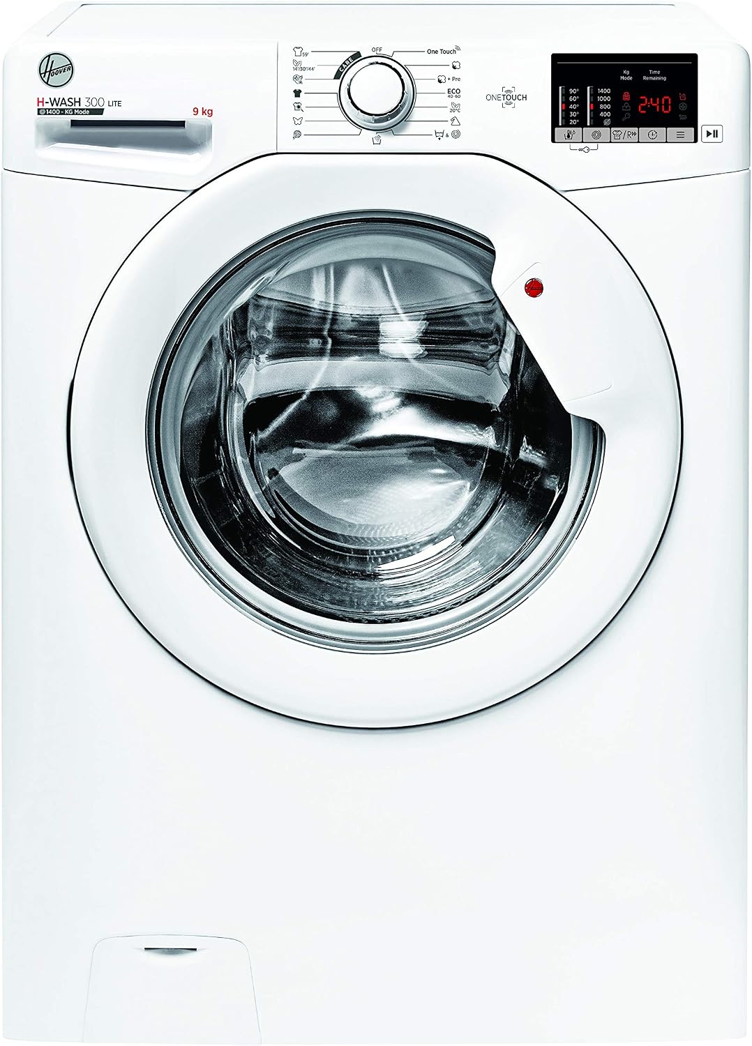 Hoover Waschmaschine, 9 kg, Weiß, H-WASH 300 H3W492DE-S / / 1400 U/Min / Smarte Bedienung