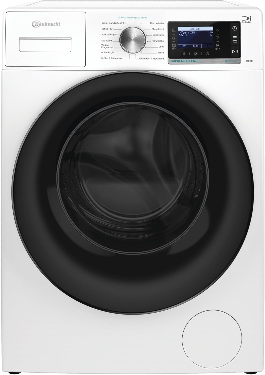 Bauknecht Waschmaschine, 84,5 x 64,3 x 59,9 cm, 10 kg, Weiß, B6R 08 SILENCE DE Frontlader- - Fassungsvermögen - Direct