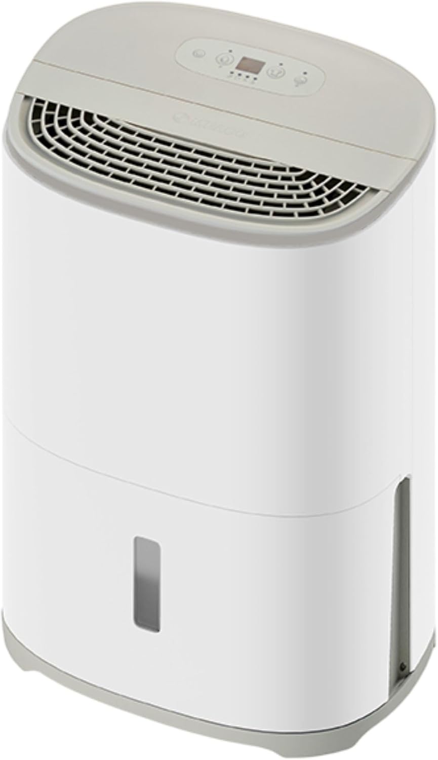 MEACO Dunstabzugshaube, 10 L, 42m, Weiß/Grau, Arete One Warm Pebble Luftentfeuchter & HEPA-Luftreiniger
