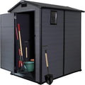 Gerätehaus CCLIFE, 115x163x195 cm, 3.2m, Grau, Gartenhaus Geräteschuppen ³, Gartenhütte Kunststoff Wetterfest Gerätehäuser