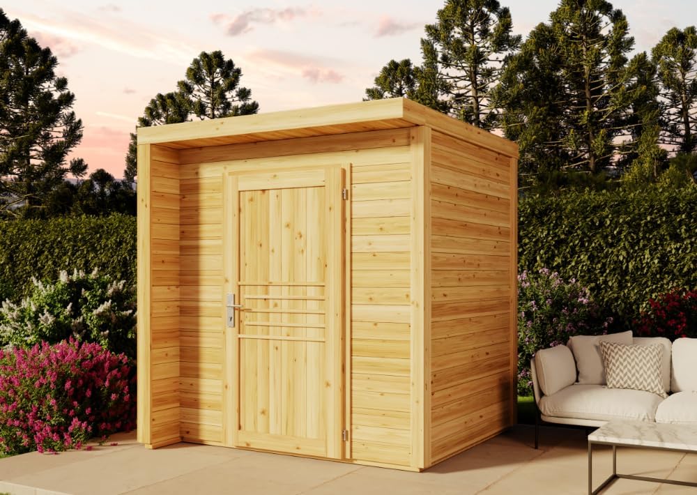 Alpholz Gerätehaus, 202 x 168 cm, 19 mm, Holz, Gartenhaus Bratek aus Massiv-, mit Wandstärke, Garten haus inklusive Montagematerial