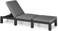 Keter Liegen, 195x65x25,5 cm, grau, Allibert by Daytona Deluxe Sonnenliege für Garten, Terrasse & Balkon mit verstellbarem Kopfteil