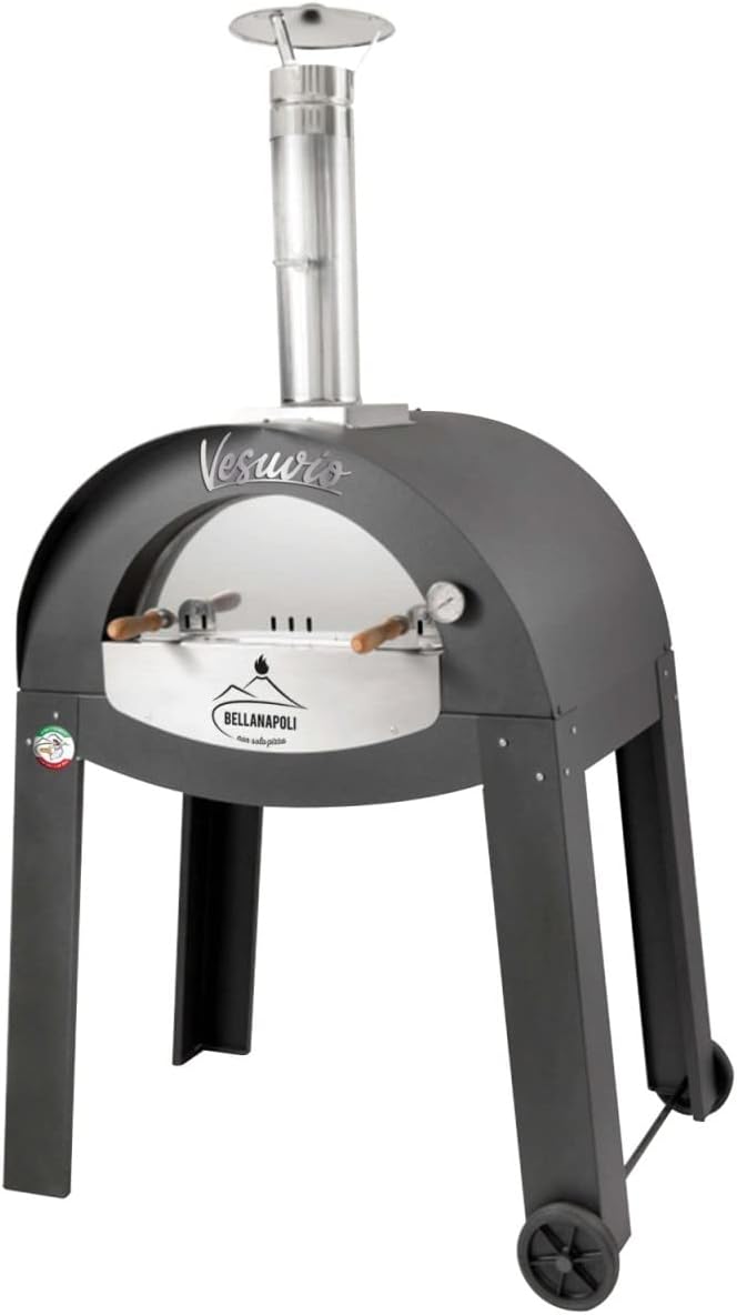 Univers Du Pro Pizzaofen, Braun, Bellanapoli, Holzofen Vesuvio, fessioneller für den Außenbereich, Direktes Kochen für 4 Pizzas