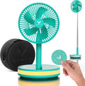 VENTY USB-Ventilatoren, Türkis/Schwarz, Tragbarer Ventilator, kabelloser batteriebetriebener Ventilator, 4 Geschwindigkeiten
