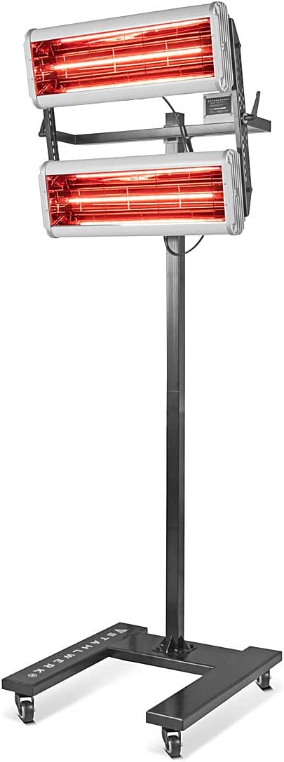 STAHLWERK Wäschetrockner, schwarz/silber/rot, Infrarot Lacktrockner IL-1200 ST mit 1.200 Watt und Stativ