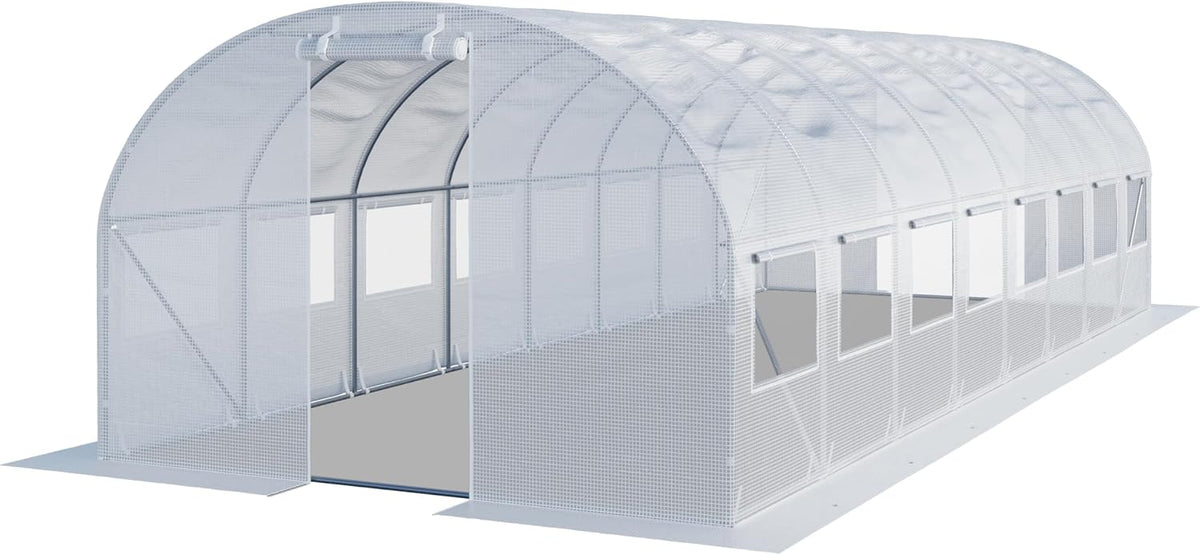 TOOLPORT Gewächshaus, transparent, Folien 3x8m stabil & langlebig mit Fenster - reißfeste PE