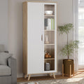 Forte Wohnzimmerschrank, 201,5 cm, 84,7 cm, 42 cm, Eiche, Vitrinenschrank, VANKKA Vitrine 85, Vitrinenschrank mit 2 Türen (Davon 1 Glastür) und 2