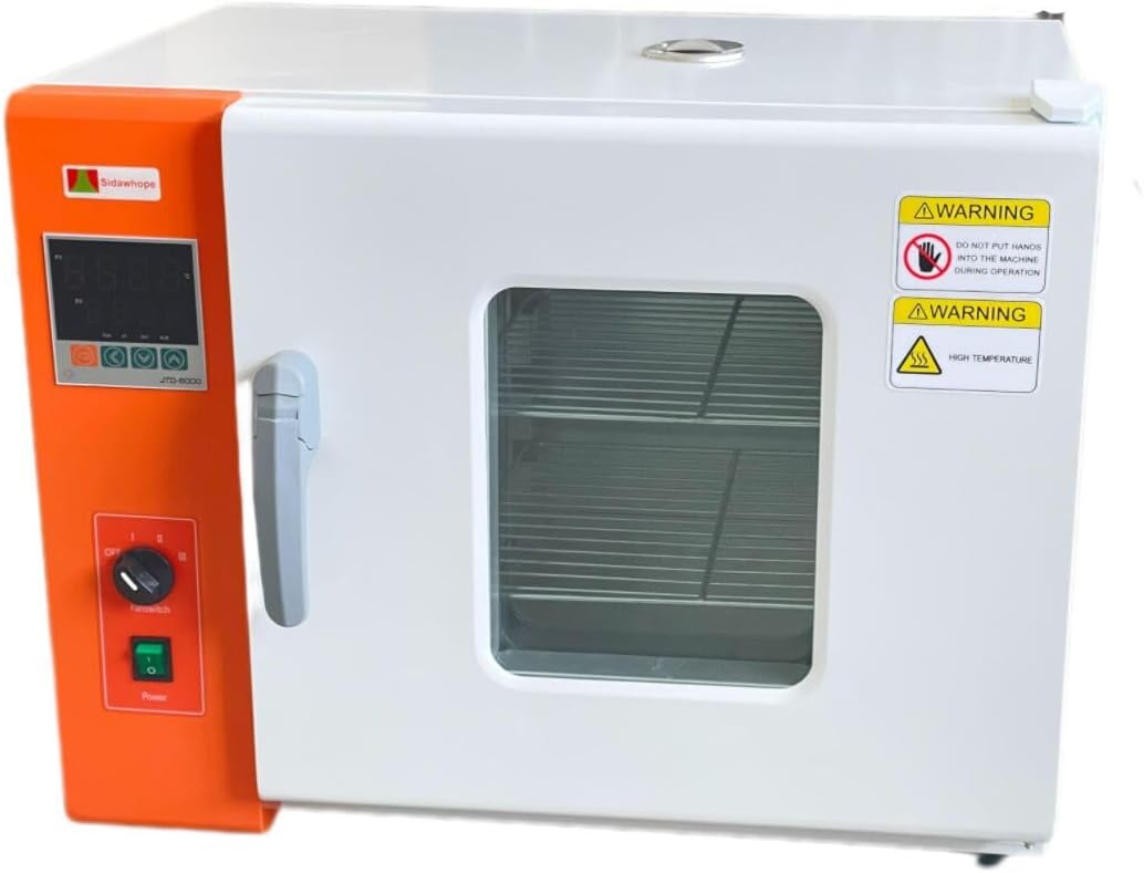 Sidawhope Convection Ovens, Weiß/Orange, Digital Forced Air Convection Drying Oven - 14x14x14 Inch, Temperature Control