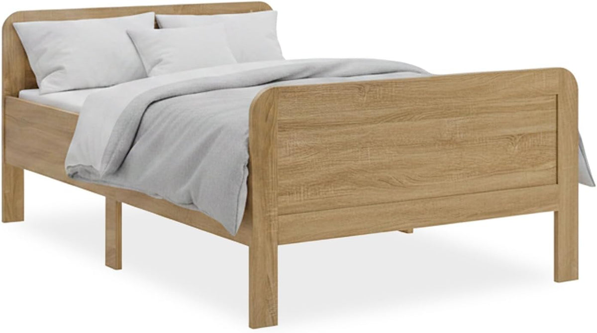 Homestyle4u Bett, Natur, Komfort Senioren 120x200 Holz, Senioren Komforthöhe mit erhöhtem Einstieg extra hoch