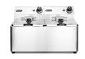 HENDI Heißluftfritteuse, 7000 W, 345 mm, 2x8 L, 230 V, Silber, Friteuse, Fritöse, einstellbar bis 190°C, Kaltzone, mit Frittierkorb und Deckel