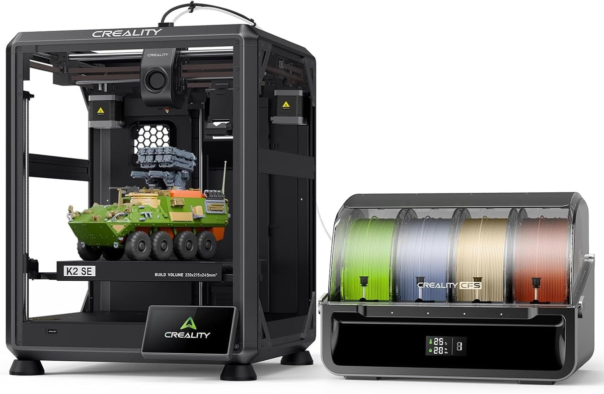 Creality 3D-Drucker, 500 mm, 245 mm, Mehrfarbig, K2 SE Combo 2026, Multicolor-Druck mit CFS, bis zu /s Hochgeschwindigkeit