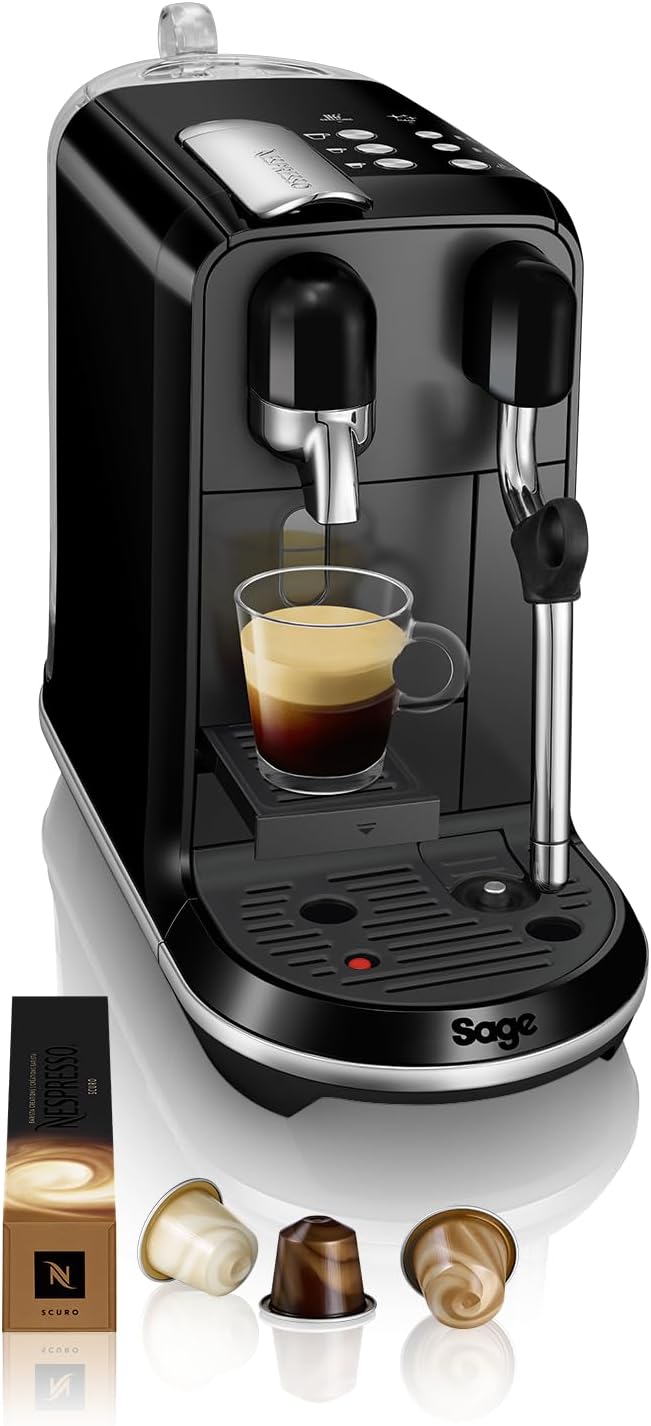 Sage Kaffeemaschine, Schwarz, NESPRESSO Creatista Uno Original Kapselmaschine SNE500BKS