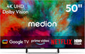 MEDION Fernseher, 125,7 cm, 50 Zoll, Schwarz, Smart TV, 4K Smart TV - MD 850401